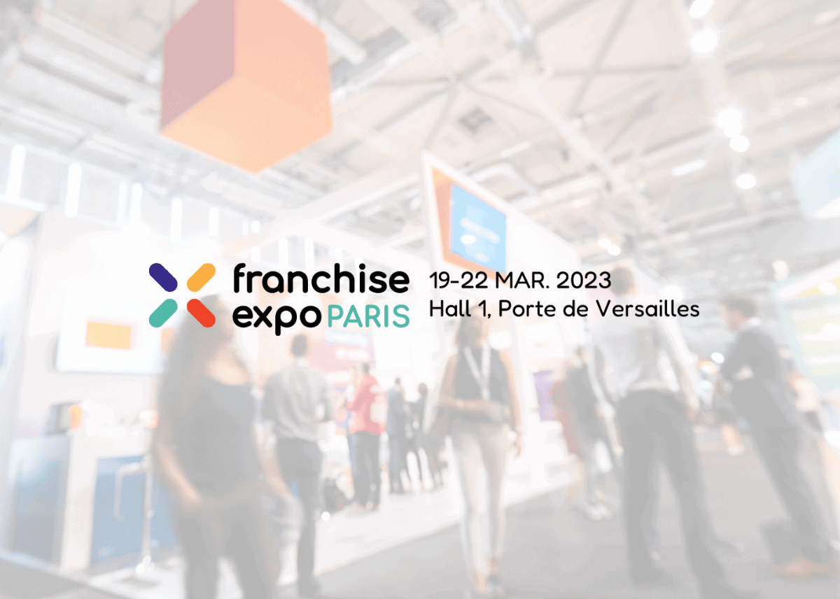 Logo de Franchise Expo Paris avec dates et lieu de l'événement.